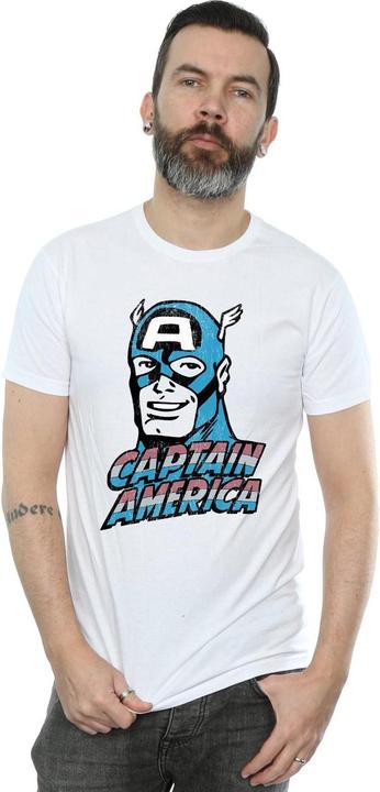 Image du produit - T-shirt CAPTAIN AMERICA DISTRESSED - Homme (XL)