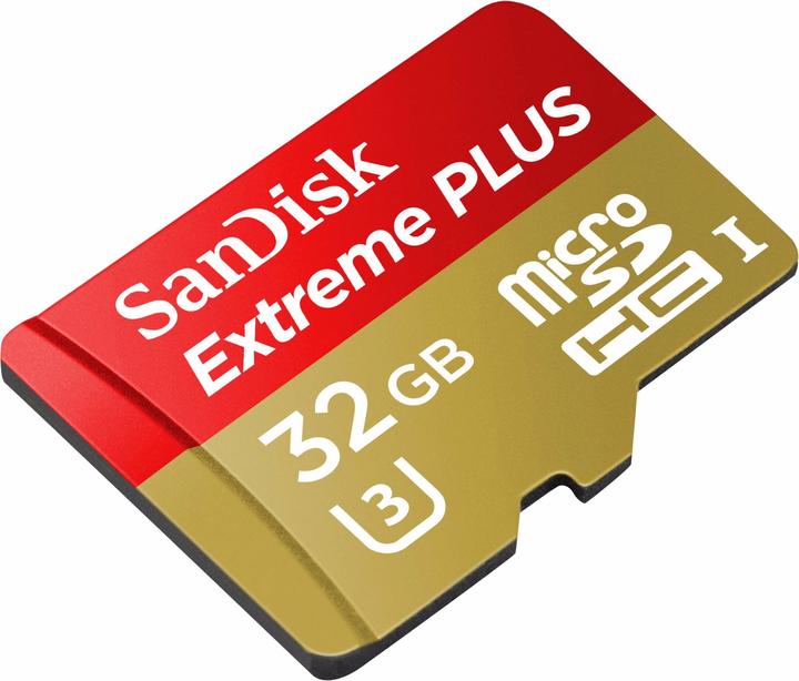 Productafbeelding SanDisk Extreme PLUS - Flash geheugenkaart (microSDHC/SD adapter inbegrepen) (32 GB, microSDHC, UHS-I, UHS-II)