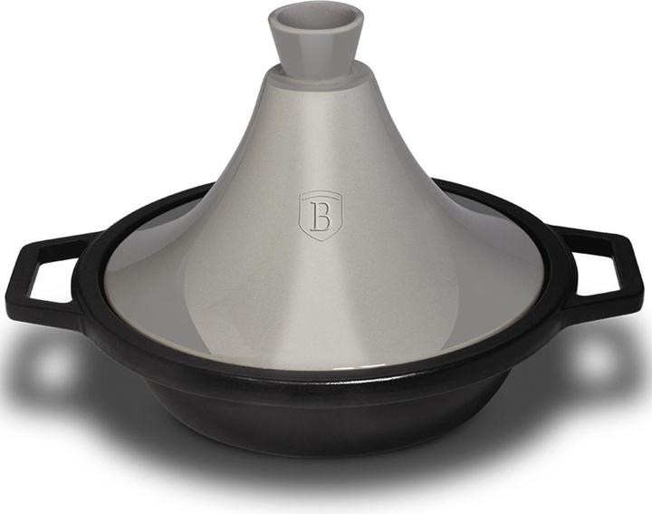 Actual product image BerlingerHaus "Tajin" 2L | enamelled cast iron casserole 22 × 7.5cm (h-25cm with ceramic lid) Moonli (22 cm, Tajine pot, Cast iron)