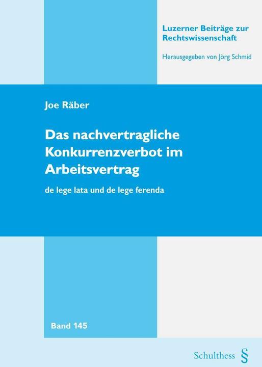 Actual product image Das nachvertragliche Konkurrenzverbot im Arbeitsvertrag (German, Joe Räber, 2020)