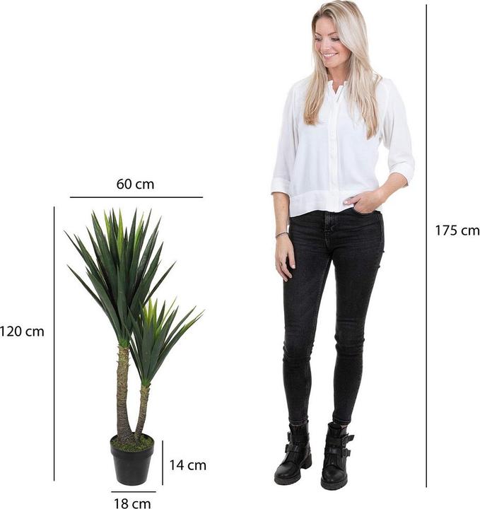 Actual product image Mica Yucca Decorations artificial plant H 120 cm Ø 70 cm green (120 cm)
