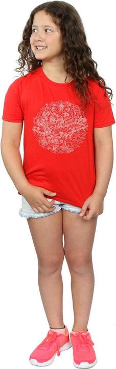 Actual product image Star Wars Girls Christmas Death Star Cotton T-Shirt (128)