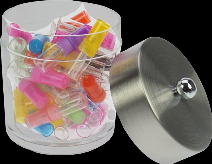 100 Proben-Zerstäuber, 2 ml, sortierte Farben in Allzweck- dose Acryl/Edelstahl (2 ml)