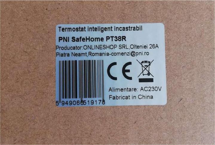 Image du produit PNI Thermostat intelligent intégré SafeHome PT38R WiFi 16A, contrôle par Internet de l'électricité