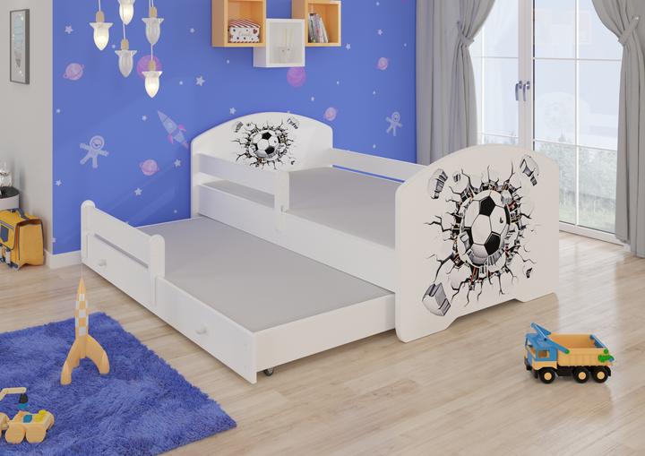 Actual product image ADRK Furniture Double Bed with Railing and Mattresses PEPE II BALL 160x80 (160 x 80 cm)