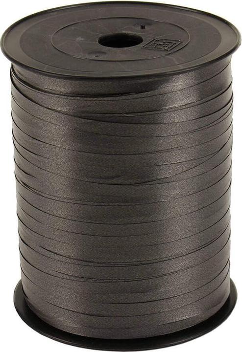 Produktbild trendmarkt24 Ringelband anthrazit | Kräuselband 5 mm x 500 m Schleifenband Geschenkband (Geschenkband, 1 x)
