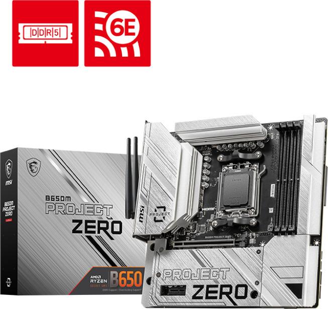Image du produit MSI B650M PROJECT ZERO (B650,AM5,mATX,DDR5) (AM5, AMD B650, mATX)