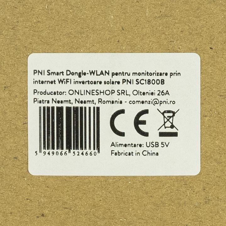 Actual product image PNI Smart dongle WLAN for internet monitoring WiFI solar inverter SC1800B Year of manufacture 2022 (Solar connector)