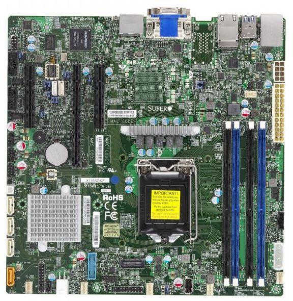Actual product image Supermicro X11SSZ-QF (LGA 1151, Intel Q170 Express, mATX)