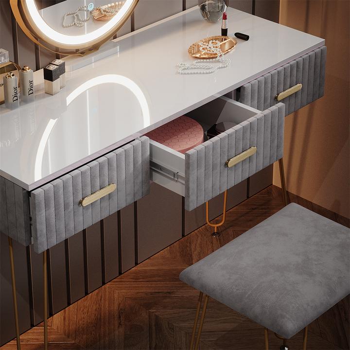 Produktbild Vicco Layla mit Hocker und Beleuchtung (100 x 40 x 79 cm)