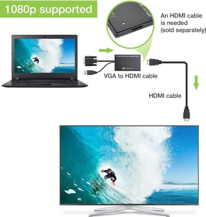 Produktbild Techly AV Konverter IDATA-HDMI-VGA3 (1 m, VGA)