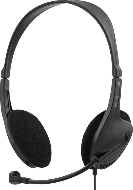 Immagine prodotto Deltaco HL-43 cuffie/cuffie cablate Head-band Office/Call center Nero (Cablato)