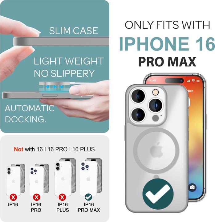 Actual product image Nalia Matte hybrid case with MagSafe function (Apple iPhone 16 Pro Max)