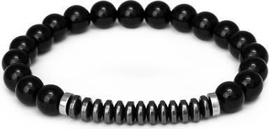 Actual product image Beneto Onyx and hematite bead bracelet MINK145/20