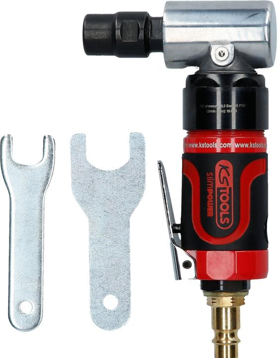 Produktbild KS Tools SlimPOWER Mini-Druckluft-Winkelstabschleifer, pneumatisch, 19000 U/min