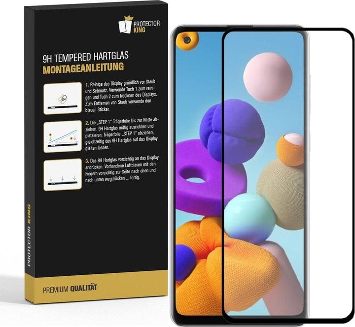 Produktbild Protectorking 6x echtes Tempered 9H Panzerhartglas 3D KLAR (6 Stück, Samsung Galaxy A21s)