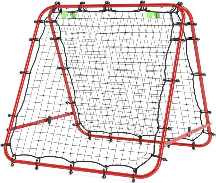 Swisshandel24 Fussball Rebounder Kickback Tor Rückprallwand Netz beidseitiger Rückprall, rot