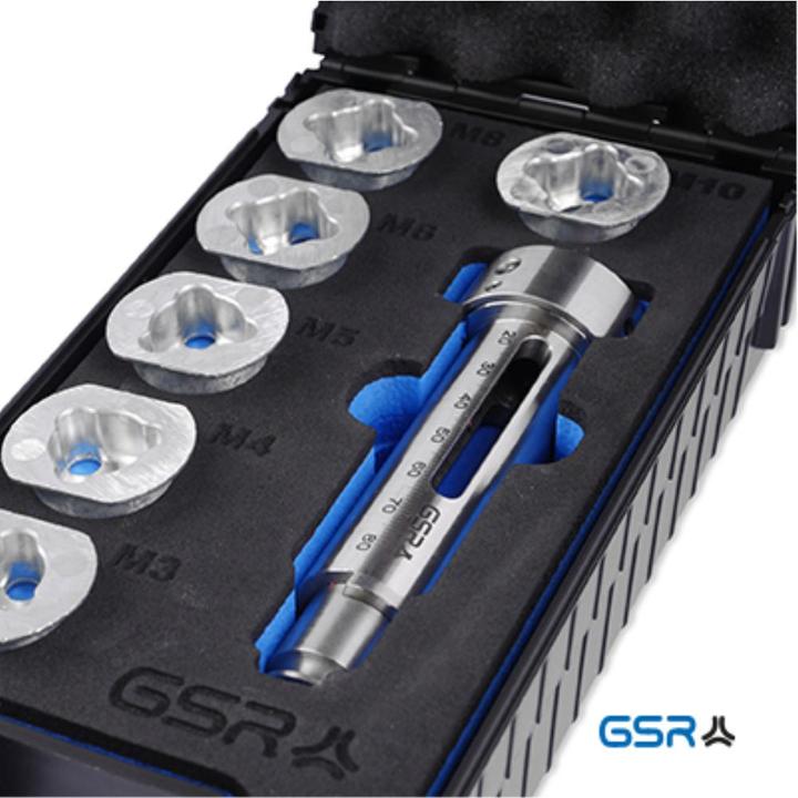 Produktbild GSR 7 tlg.Set Schneideisenaufnahme(25 x 9) mit Schnellwechselaufnahme und Schneideisenführungen M3-M