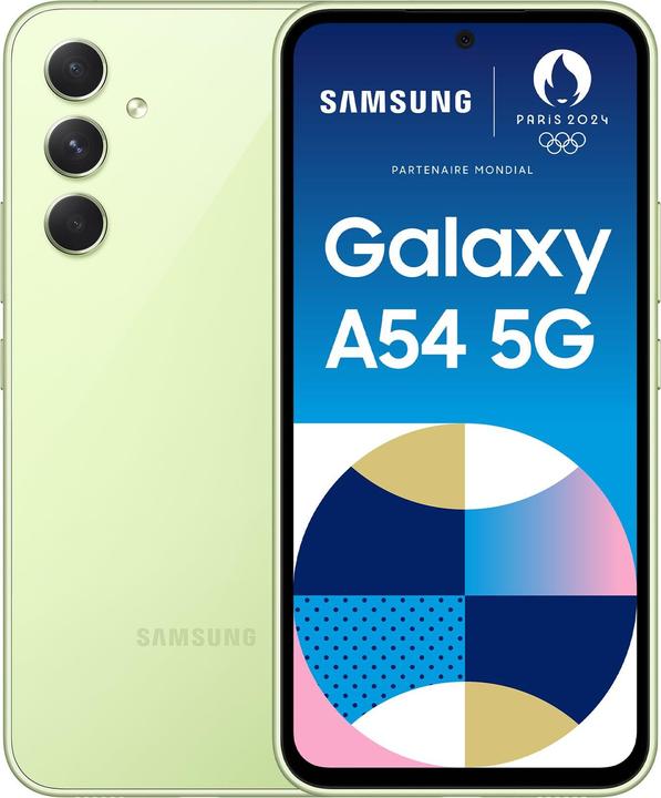 Actual product image Samsung Galaxy A54 5G (128 GB, Awesome Lime, 6.40", Dual SIM, 50 Mpx, 5G)