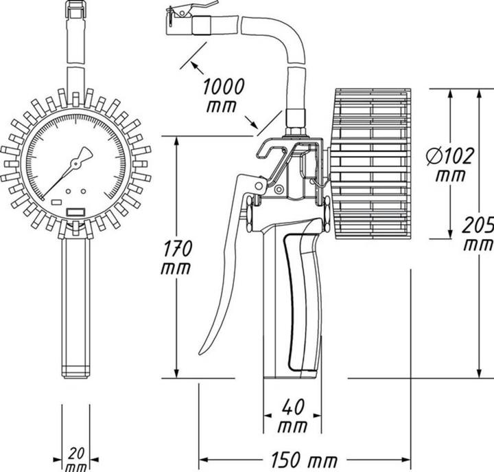 Produktbild HAZET Reifenfüll-Messgerät ∙ geeicht 9041G-1