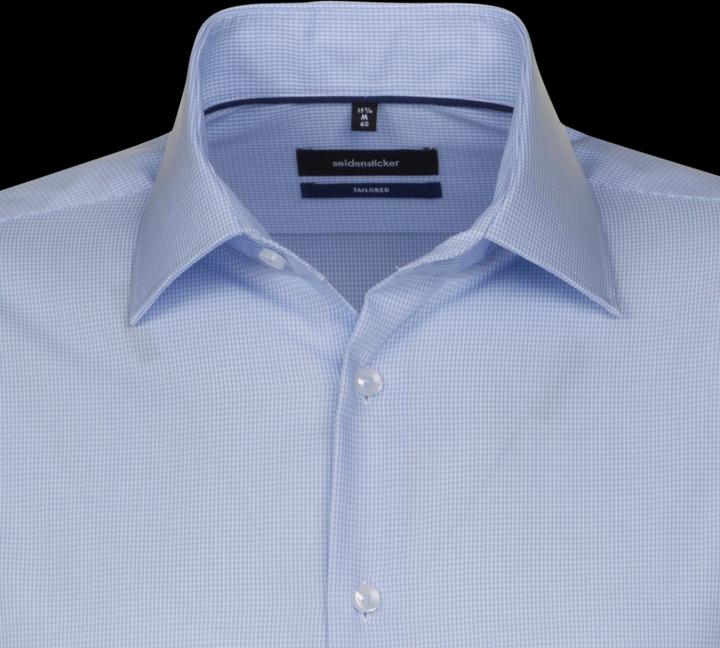 Produktbild Seidensticker Hemd Tailored Fit Kent bügelfrei check ltblue (XL)