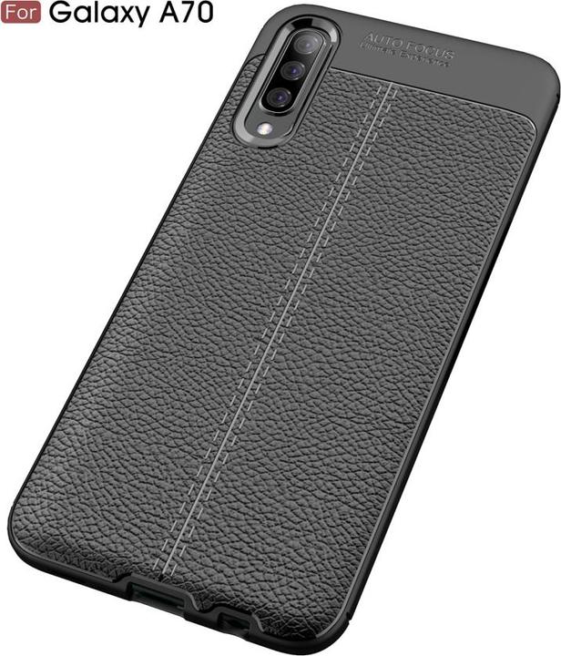Produktbild Screenguard Samsung Galaxy A70 Hülle Leather Design TPU Cover (Samsung Galaxy A70)