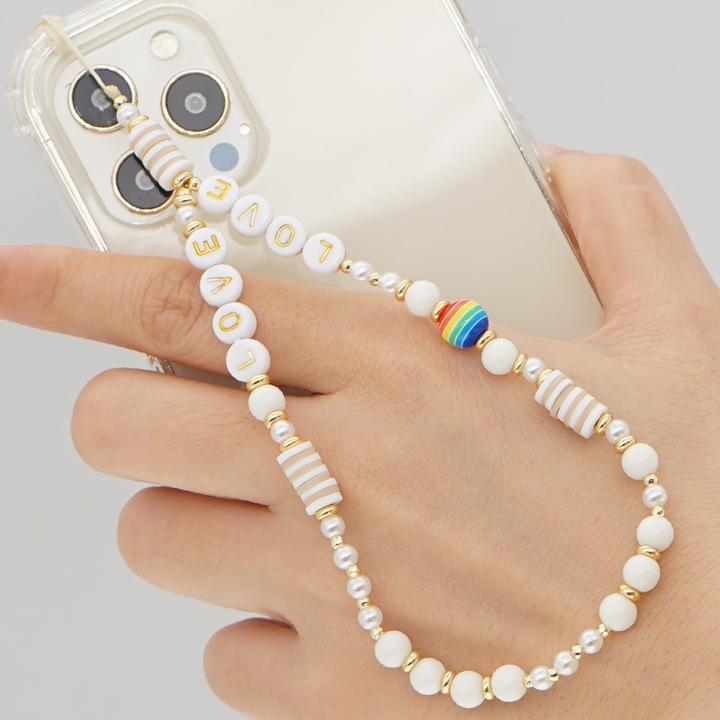 Actual product image PhoneLook Universal smartphone bracelet jewellery charms N°16 Love White