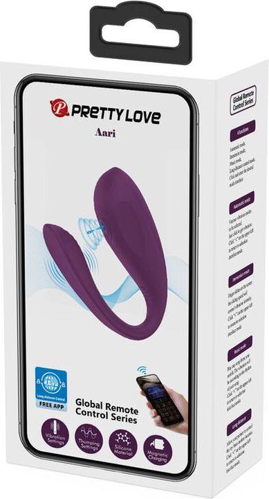 Actual product image Pretty Love Aari Purple Clitoris Massager Free App