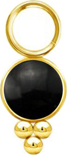 Produktbild Star Piercing Anhänger vergoldet schwarzer Onyx Stein mit Kugeln (ohne Messing, Chirurgenstahl 316L, Mineralisch)