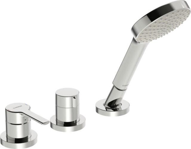 Produktbild Hansa Hansaronda Wannenarmatur, Fertigmontageset, mit Sicherungseinrichtung, 3-Loch, Rosette rund, 0