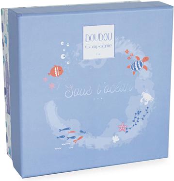 Image du produit Doudou et Compagnie Hippocampe avec son doudou, bleu 17cm (MQ2) **