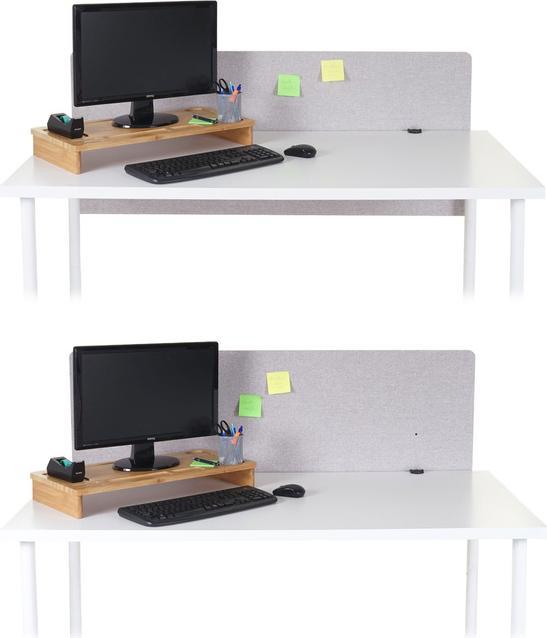 Immagine prodotto Mendler Divisorio acustico per scrivania, schermo privacy per ufficio, bacheca a doppia parete in (140 x 60 x 2 cm)