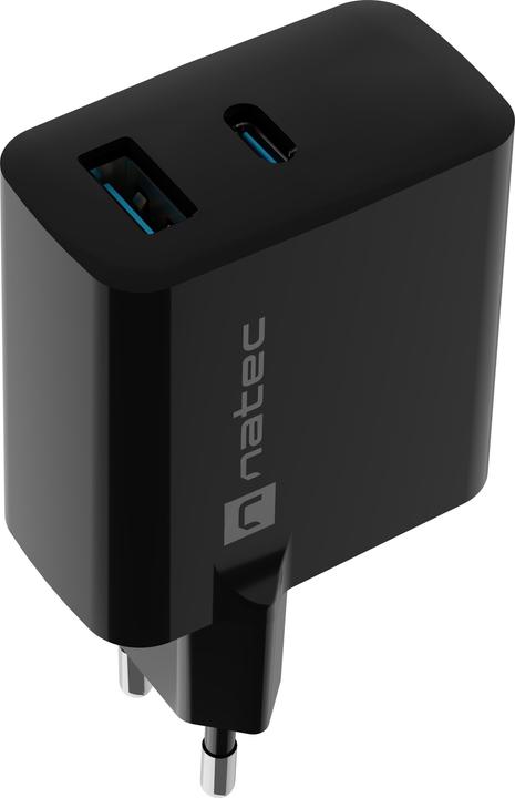 Actual product image Genesis Ladowarka sieciowa Natec Ribera Gan 1x USB-A + 1x USB-C 45W czarna (45 W)