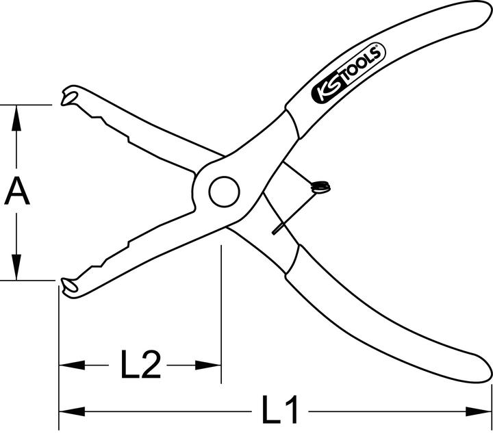 Actual product image KS Tools Trim clip pliers, 80° offset, 200mm (200 mm)