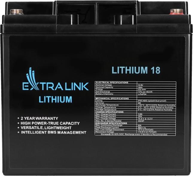 Produktbild Extralink EX.30417 industrial rechargeable battery Lithium Iron Phosphate (LiFePO4) (12.80 V, 18 Ah)
