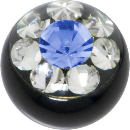 Bijouteria Piercingverschluss (Premium Kristall, Chirurgenstahl 316L, PVD Beschichtung (schwarz))