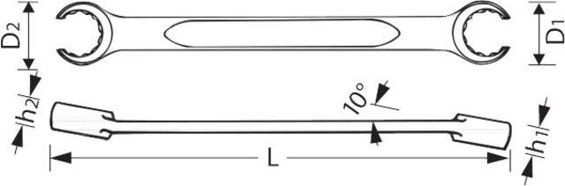 Actual product image Stahlwille Double open-end ring wrench (14 mm, 17 mm)