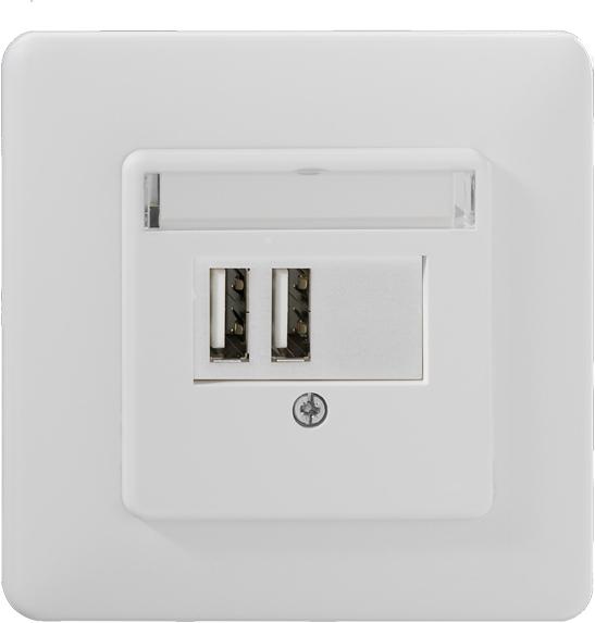 Image du produit Rutenbeck SV USB 2xUp rw - Intérieur - CA - 5 V - blanc