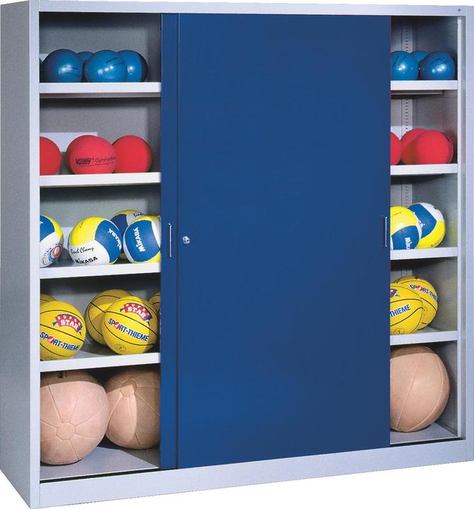 Actual product image C+P Ball cabinet (HxWxD: 195x190x60 cm, with solid sheet metal sliding doors, type 4)