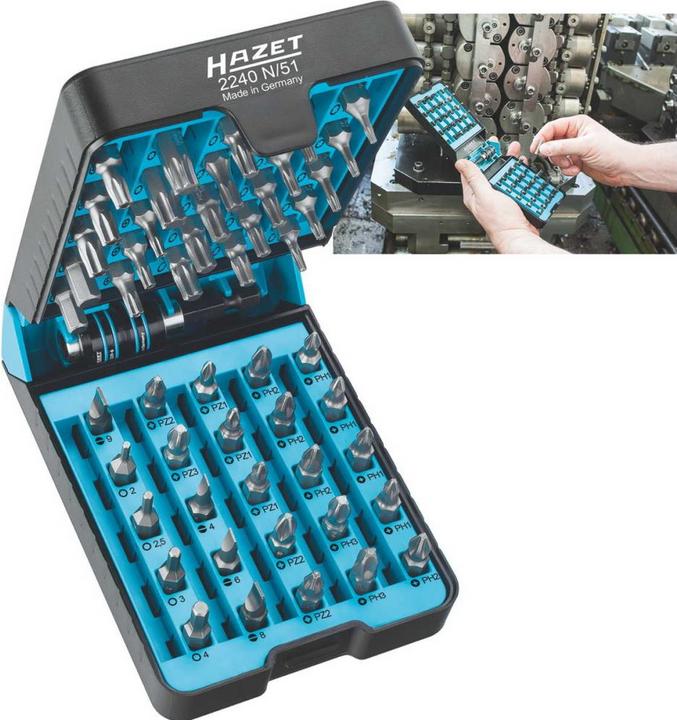 HAZET Serie di bit 2240N/51 ∙ Attacco esagonale, massiccio, 6,3 (1/4 di pollice) ∙ Profilo Pozidriv… (C 6.3)