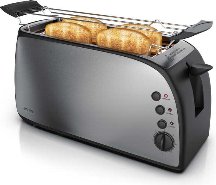 Actual product image Arendo Toaster long slot, bun warmer, heat-insulating housing, 7 settings