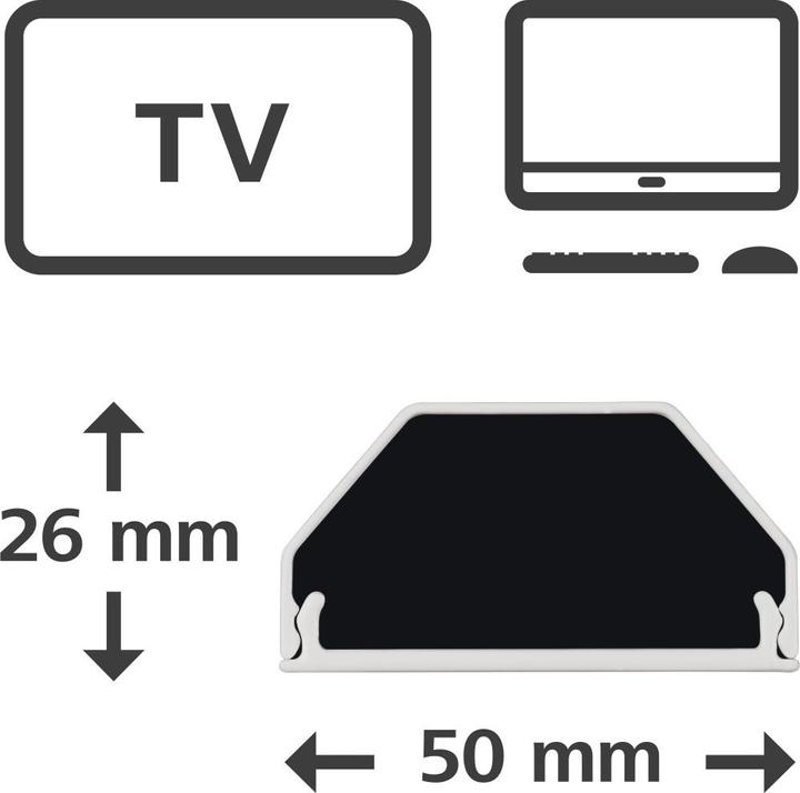 Actual product image Hama Aluminium cable duct, angular, 110 x 5 x 2.6 cm, white (Duct, 110 cm)