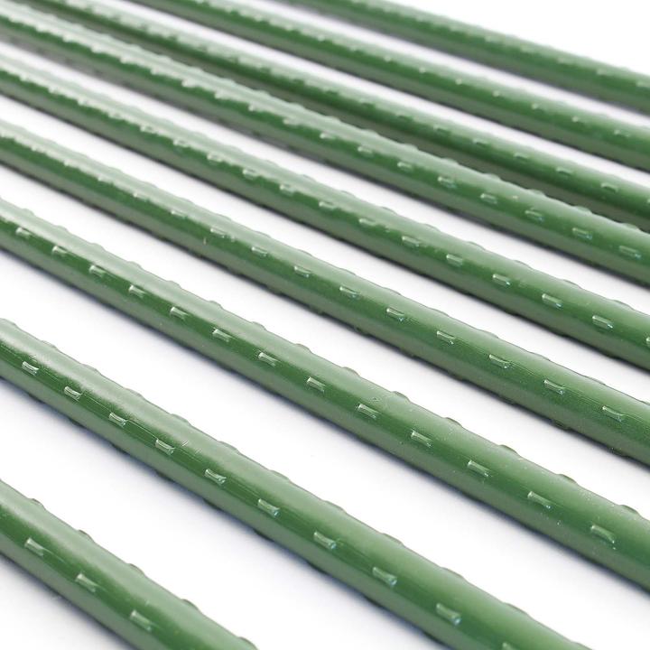 Actual product image Wiltec Toboli 10x plant sticks green 120cm Ø11mm trellis metal plastic tomato stake (120 cm, 1.10 cm)