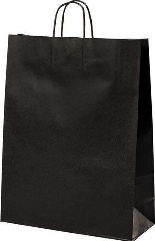 Produktbild Mailmedia Papier-Tragetasche mit Kordel 15.7 Liter schwarz Masse B 320 x T 120 H 410 mm (Geschenktüte, 200 x)