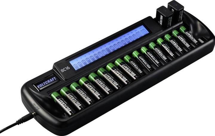 Actual product image Voltcraft Round cell charger BC16 (1 pcs., 9V Block, AAA, AA, Battery + charger)