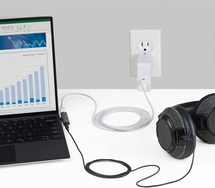 Actual product image StarTech USB-C Audio & Charging Adapter - USB-C Audio Adapter with -TRRS Headphone/Headset Jack and USB (USB, 3.5mm jack, USB 3.2)