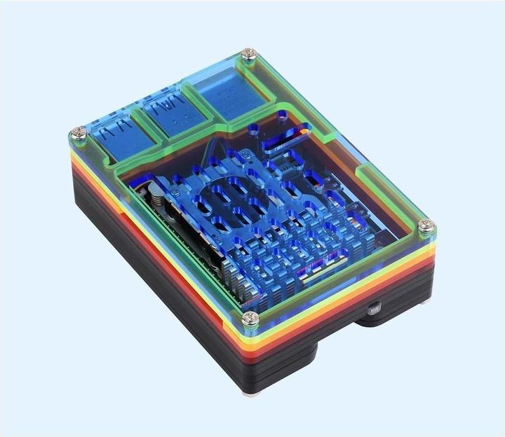 Immagine prodotto Raspberry Pi EB84465 - Custodia acrilica arcobaleno per 5 - 26079