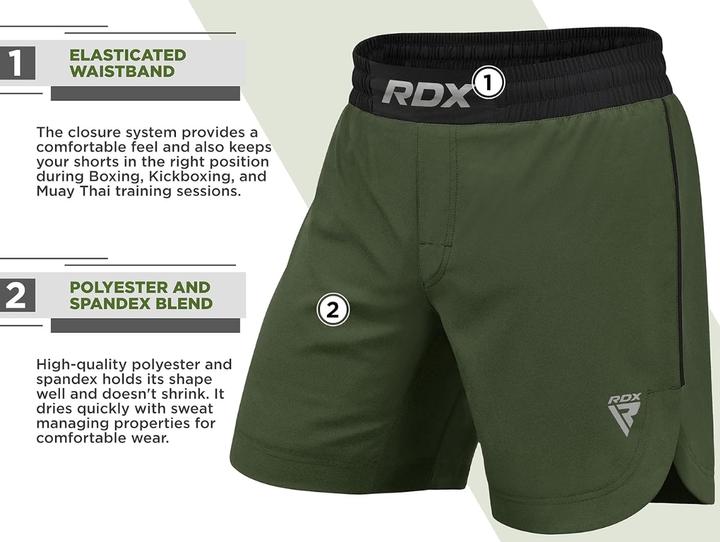 Produktbild Rdx Shorts Mma T15 Vert Armée-M (M)