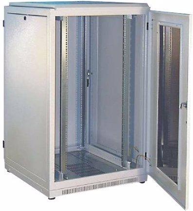 Produktbild Schweitzer Schrank - Hellgrau, RAL 7035 - 24U - 48.3 cm (19") (24 HE, 19 Zoll Rack)