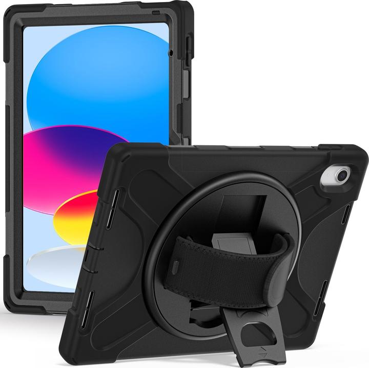 DLH Custodia Rinforzata Con Tracolla, Maniglia Rotante E Supporto (Ipad 10)